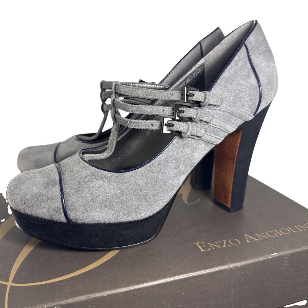 Enzo Angiolini Gray w/Black / Platform Gently Worn 7.5 Y2K